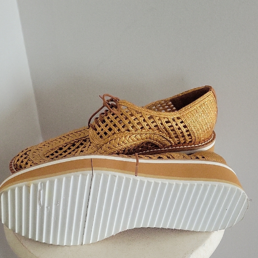 Clergerie BIBA Raffia Loafer Oxford Shoes Size 9 - Picture 4 of 8